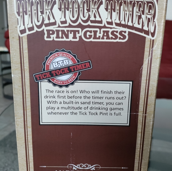 Look!!Barbuzzo Tick Tock Timer Beer Pint Glass with Timer Drinking Game. - Picture 10 of 10